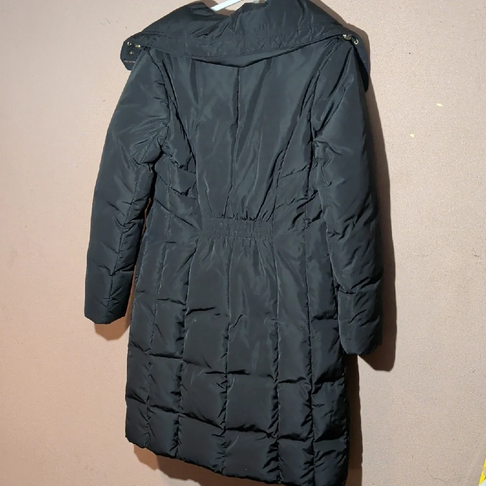 Cole Haan Women's Black Puffer Jacket with Gold Accents - Picture 9 of 10